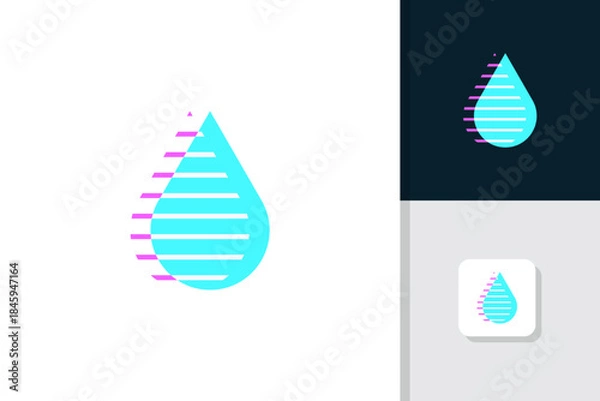Obraz water icon logo design illustration vector template