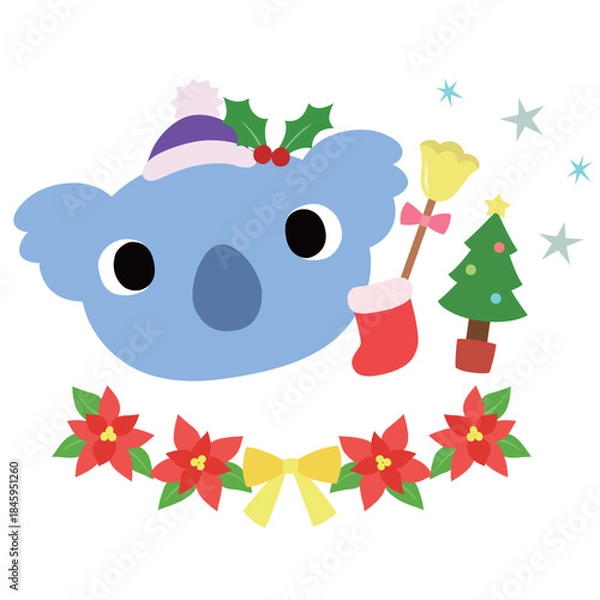 Obraz 可愛いコアラのマーク　冬のクリスマス