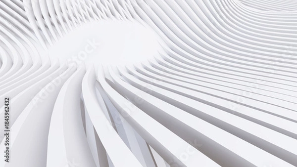 Fototapeta Abstract Curved Shapes. White Circular Background.