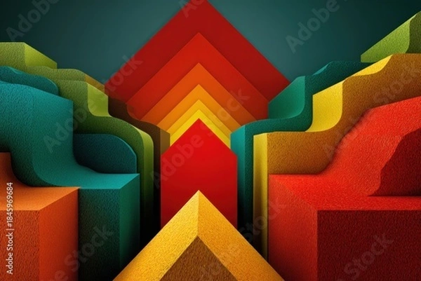 Fototapeta Abstract Geometric Shapes in Vibrant Colors