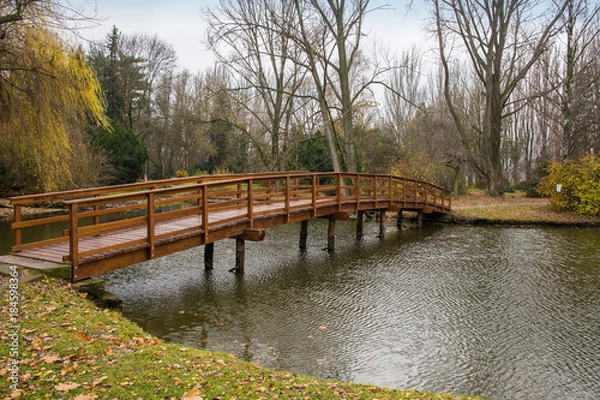 Obraz wooden bridge across the river