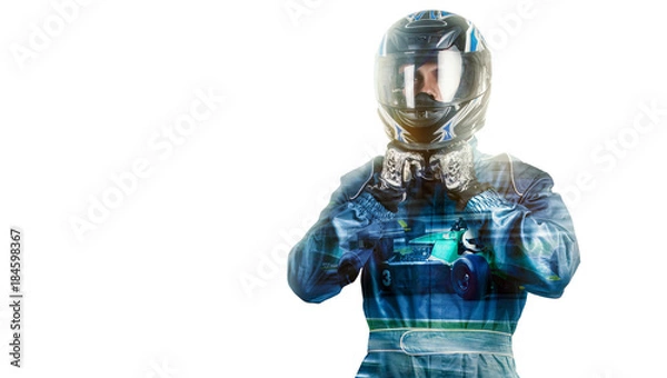 Obraz Kart crossing the finish line racer