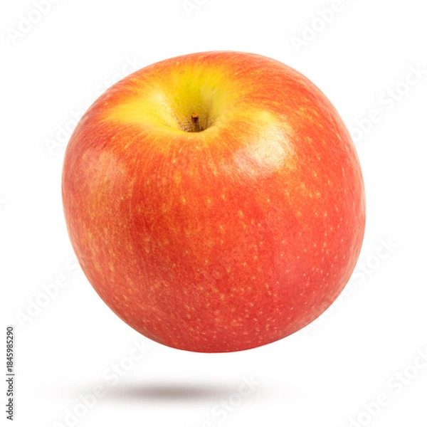 Obraz Falling fresh apple isolated on white background.