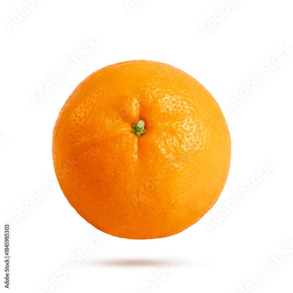 Obraz Falling whole fresh orange fruit isolated on white background