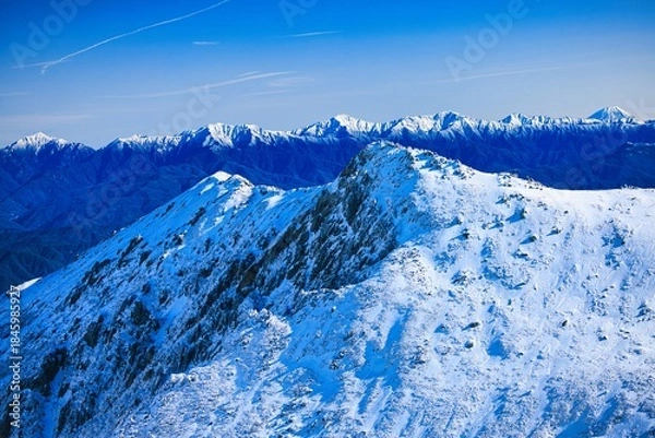 Fototapeta 冠雪の中央アルプスの木曽駒ヶ岳