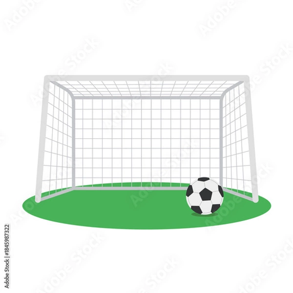 Obraz サッカーボールとゴール