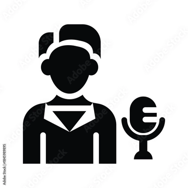 Obraz  moderator glyph icon illustration vector graphic.eps