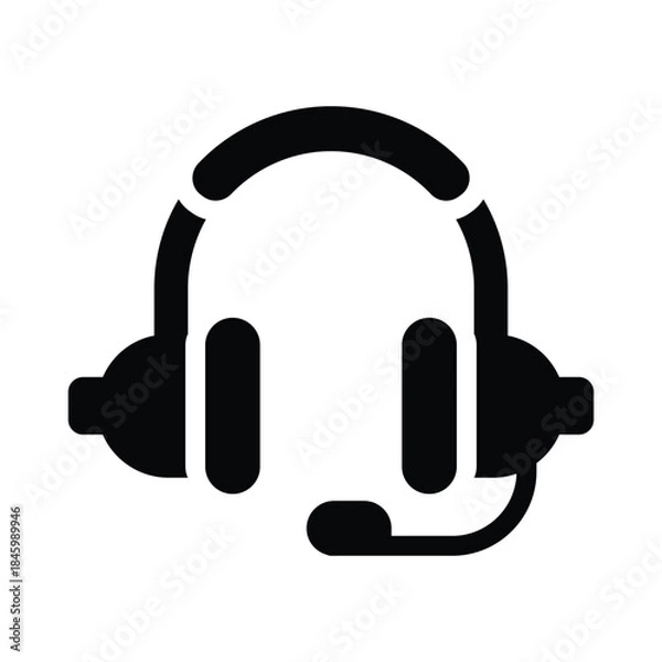 Obraz headphone glyph icon illustration vector graphic.eps