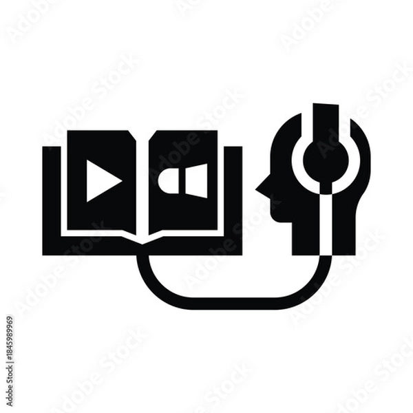 Obraz audiobook glyph icon illustration vector graphic.eps