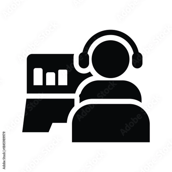 Obraz online learning glyph icon illustration vector graphic.eps