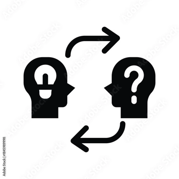 Obraz  knowledge sharing glyph icon illustration vector graphic.eps