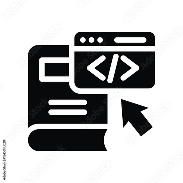 Obraz coding book glyph icon illustration vector graphic.eps