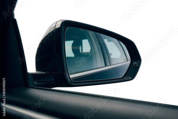 Fototapeta  car side mirror showing reflection of window  . Isolated on transparent background, png