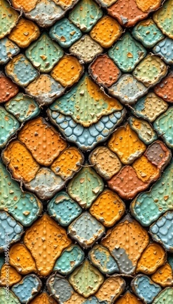Fototapeta Vibrant Reptilian Scales: Abstract Wildlife Photography Pattern with Natural Lighting, High Resolution Detail, and Copy Space for Creative Projects
