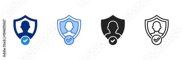Obraz Authentication Icon Flat Style Vector Illustration