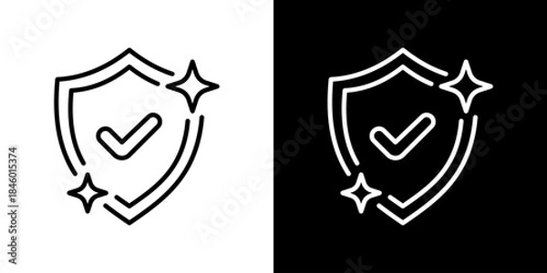 Obraz Shield Icon Flat Style Vector Illustration