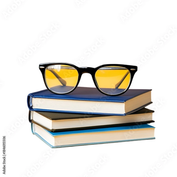 Obraz Modern Black Rectangular Reading Glasses Isolated on White