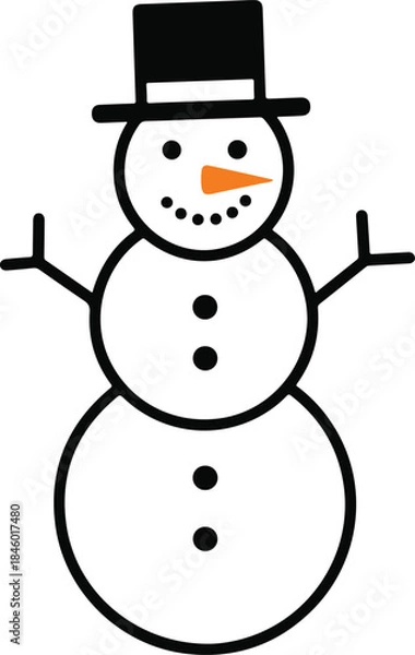 Fototapeta snowman with hat