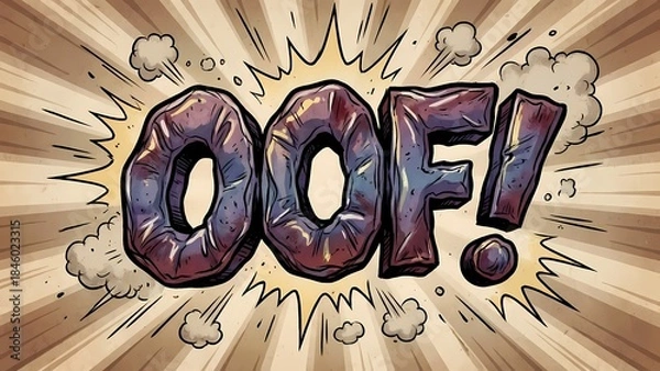 Fototapeta OOF! Squished Comic Text Effect