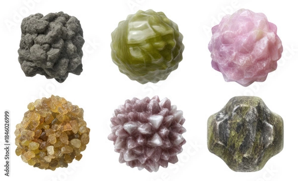 Fototapeta Irregular Geological Particles in Macro Detail Isolated on Transparent Background