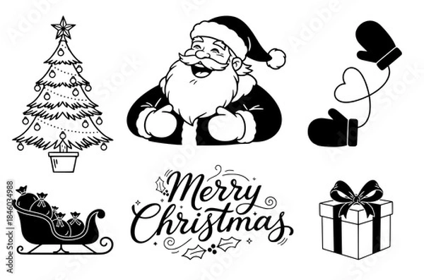 Obraz christmas vector clipart set