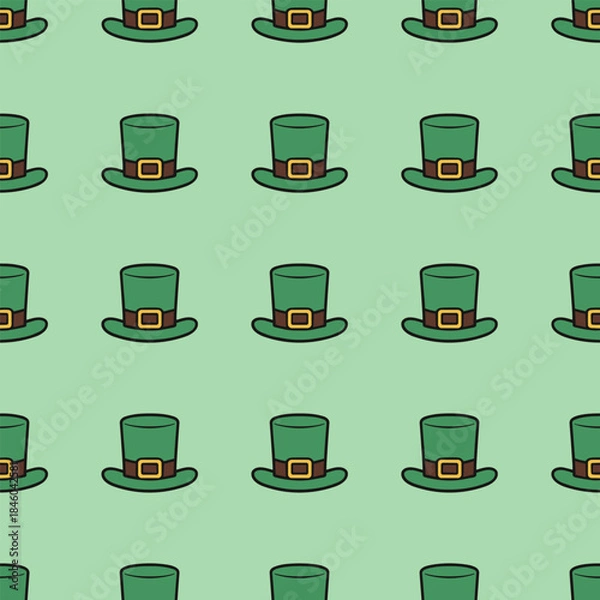 Obraz St. Patricks Day Pattern with Leprechaun Hats.