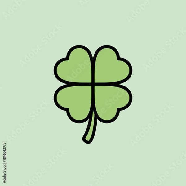 Obraz Four-leaf clover illustration symbolizing luck and Irish heritage.