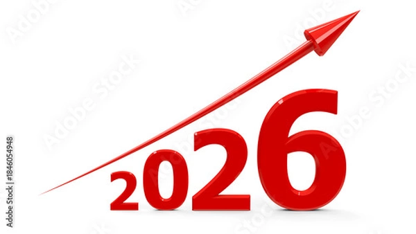 Obraz Red arrow up with 2026