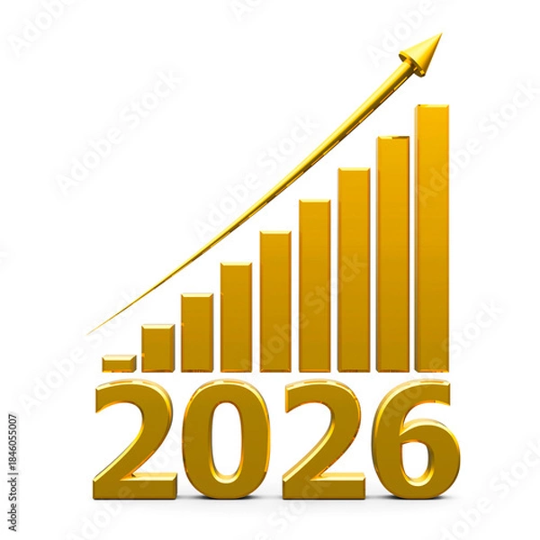 Obraz Business graph up with 2026