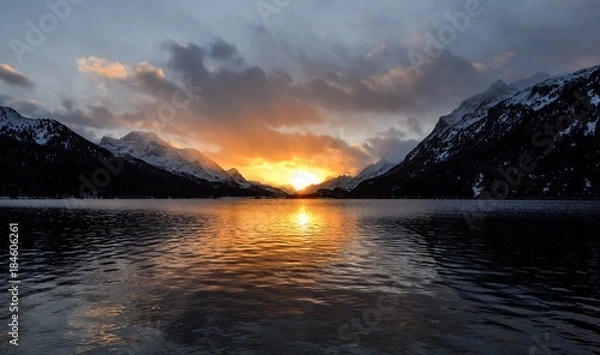 Obraz Sunset in the Mountains 