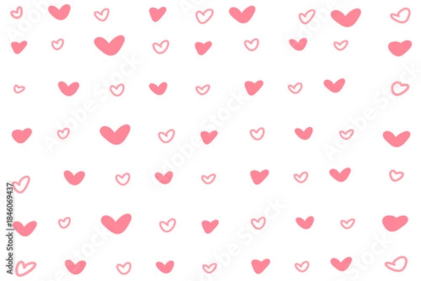 Obraz Seamless Pink Doodle Heart Pattern Background