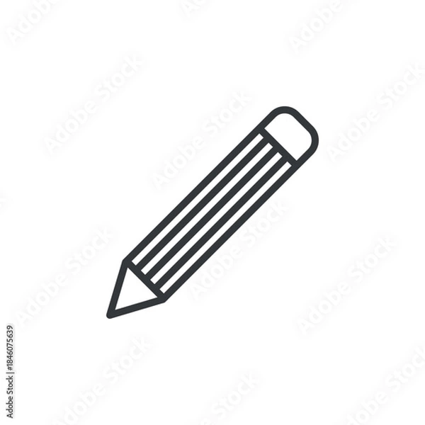 Obraz Pencil Drawing Stationery Icon Vector Template
