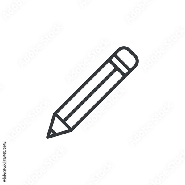 Obraz Pencil Drawing Stationery Icon Vector Template
