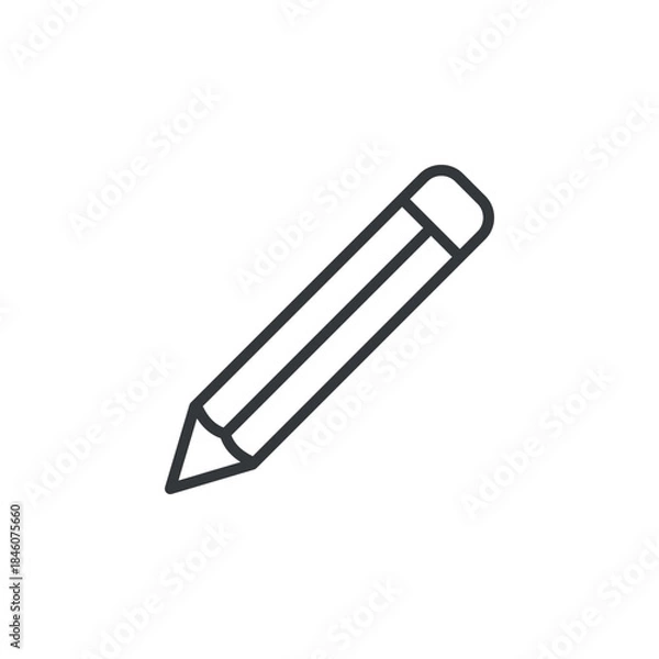 Obraz Pencil Drawing Stationery Icon Vector Template