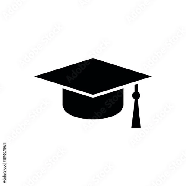 Obraz Graduate Bachelor Cap Education Icon Vector Logo Template