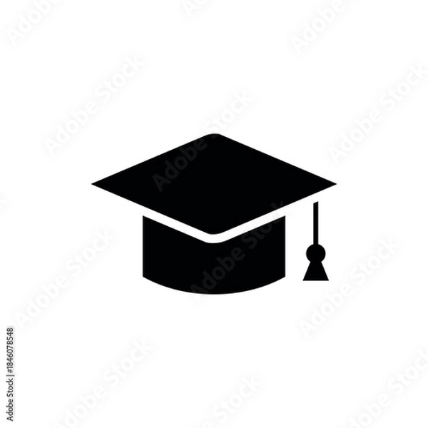 Obraz Graduate Bachelor Cap Education Icon Vector Logo Template