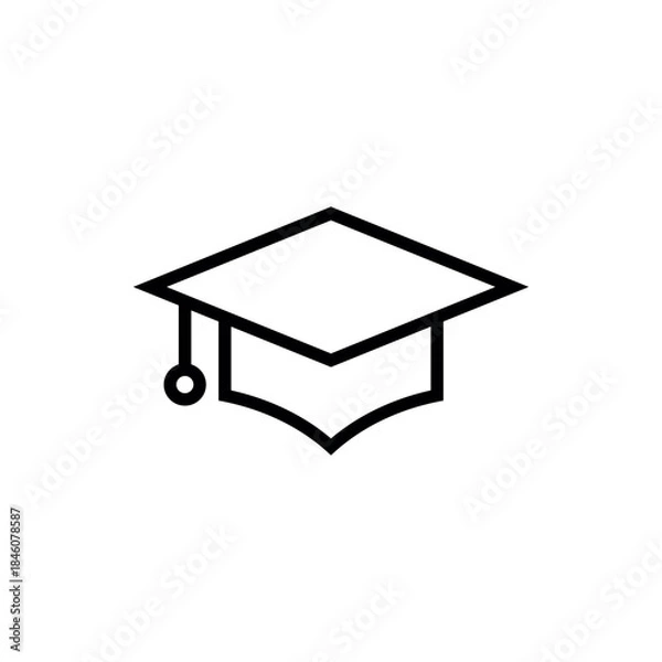 Obraz Graduate Bachelor Cap Education Icon Vector Logo Template