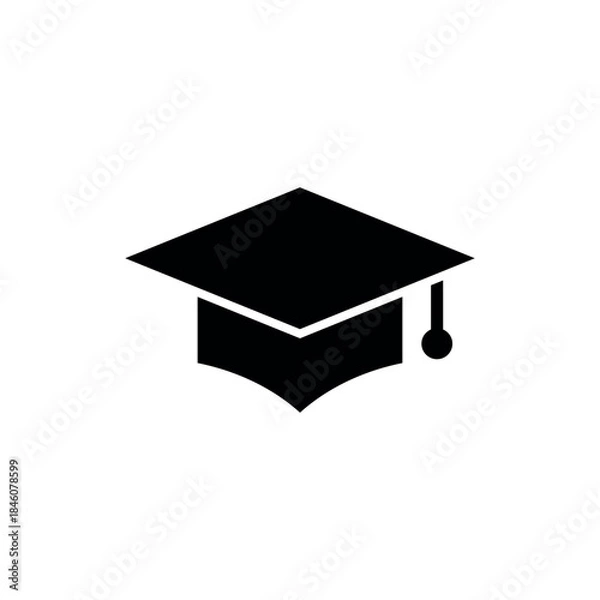 Obraz Graduate Bachelor Cap Education Icon Vector Logo Template