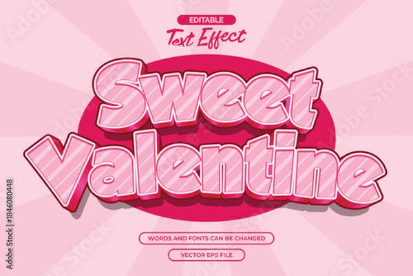 Obraz Sweet valentine editable text effect 3d pink text style