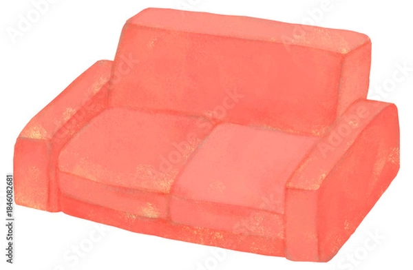 Obraz シンプルな二人がけのソファのイラスト