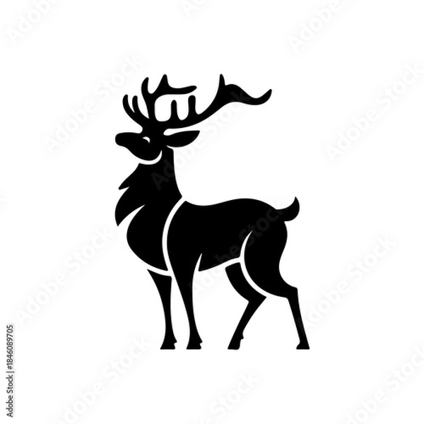 Obraz Black Deer Vector Silhouette Design