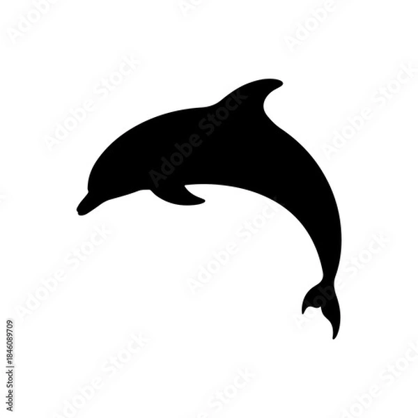 Obraz Black Dolphin Vector Silhouette Design
