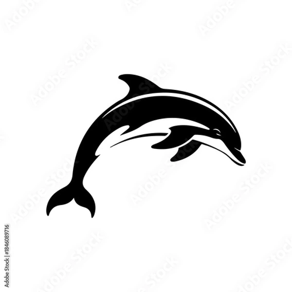 Obraz Black Dolphin Vector Silhouette Design