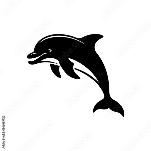Obraz Black Dolphin Vector Silhouette Design