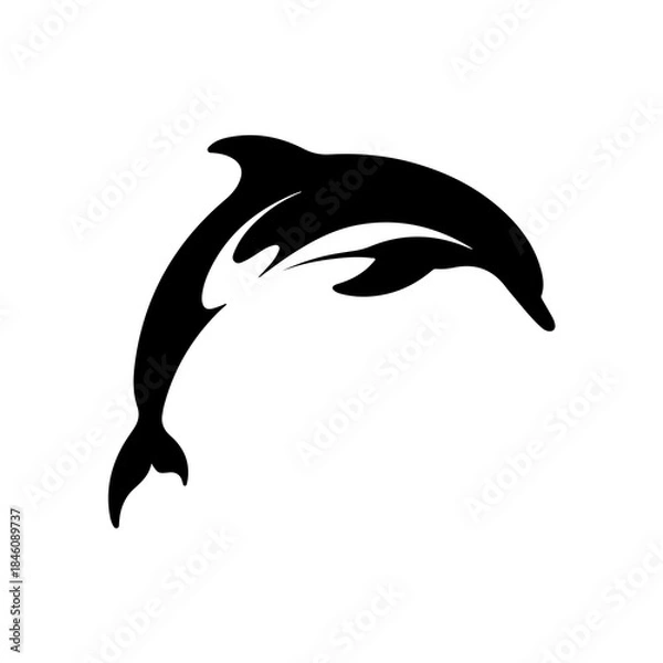 Obraz Black Dolphin Vector Silhouette Design