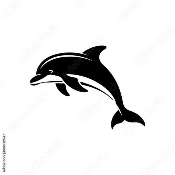 Obraz Black Dolphin Vector Silhouette Design