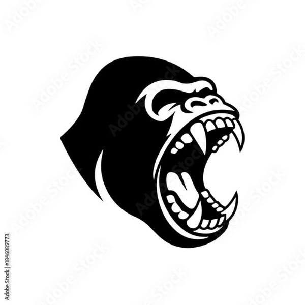Obraz Angry Gorilla Vector Silhouette Design