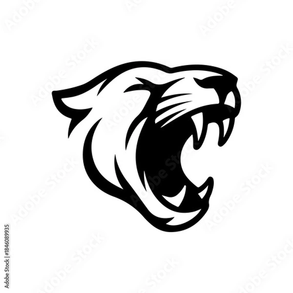 Obraz Angry Tiger Vector Silhouette Design