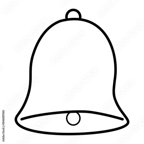 Obraz 白黒のベルモチーフのシンプルな通知アイコン