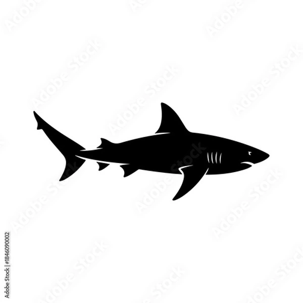 Obraz Angry Shark Vector Silhouette Design